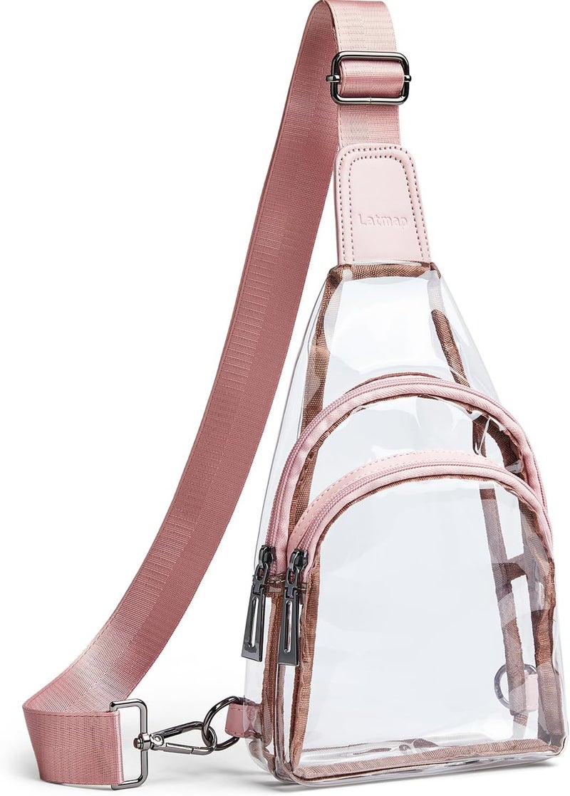 LATMAP Clear bags Stadium Approved Crossbody Sling Bag Fanny Pack Backpack Purses for Women Men Belt bag for stadium events - Image 1